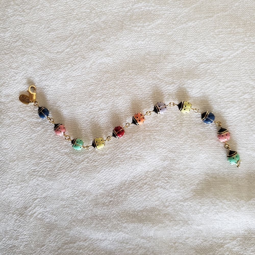 Colorful enamel ladybug bracelet